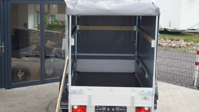 Tieflader 255x133cm 1350kg Hochplane grau 140cm – Bild 5