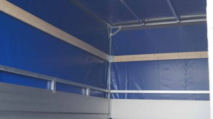 Tieflader 305x153cm 2000kg Hochplane Blau Rampen 100kmh – Bild 6