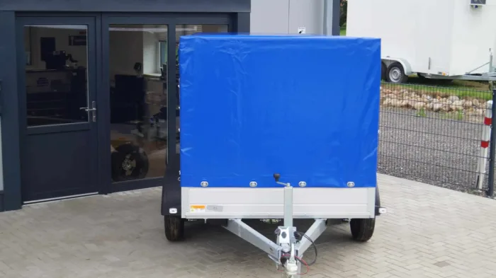 Tieflader 305x153cm 2000kg Hochplane Blau Rampen 100kmh – Bild 3