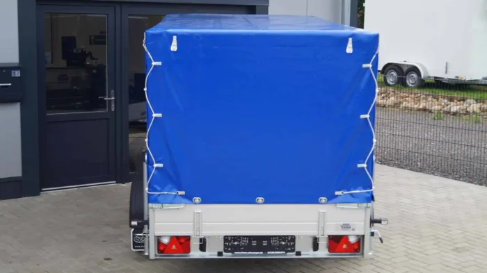 Tieflader 305x153cm 2000kg Hochplane Blau Rampen 100kmh – Bild 4