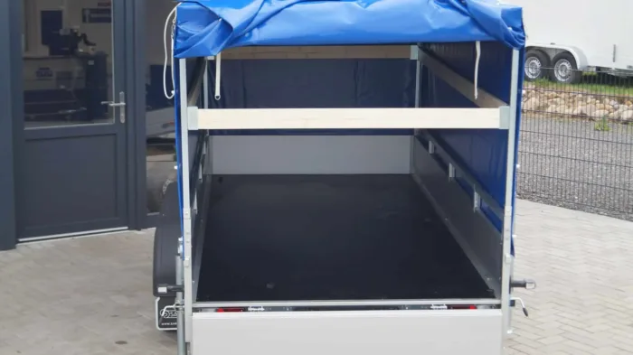Tieflader 305x153cm 2000kg Hochplane Blau Rampen 100kmh – Bild 5