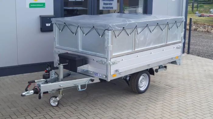 Heckkipper 256 150 1500kg Stahlaufsatzwände Flachplane – Bild 10