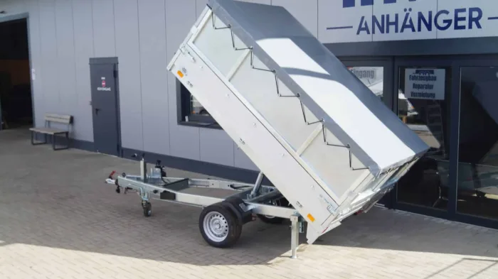 Heckkipper 256 150 1500kg Stahlaufsatzwände Flachplane – Bild 3