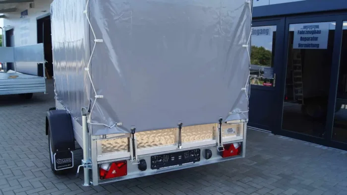 Tieflader 255x153cm 1500kg gebremst Rampe Plane Winde – Bild 3